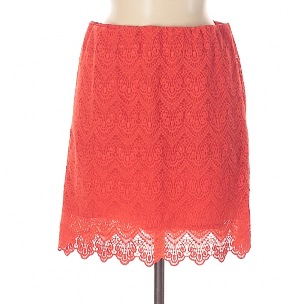 NWT Red / Coral J. Crew Lace Skirt